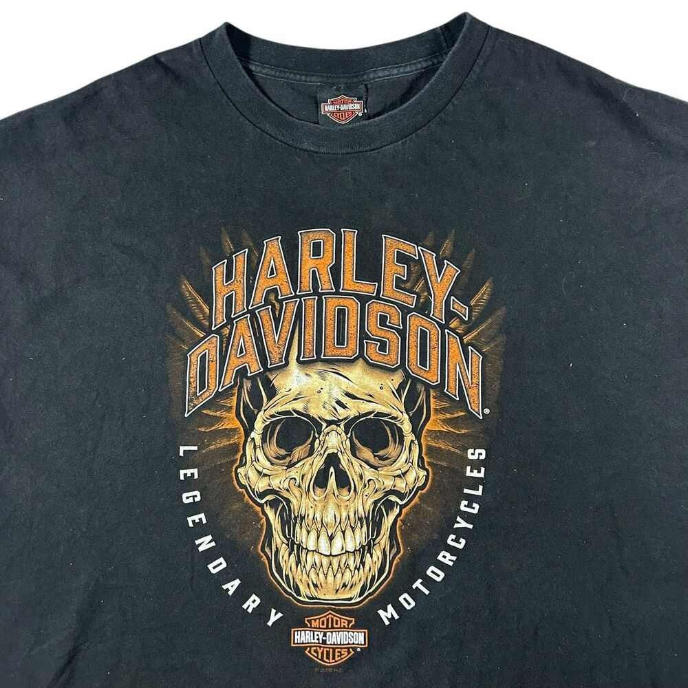 Harley Davison Skull Graphic Shirt Men’s XXL Buckeyes Dayton Ohio Motorcycle Y2K